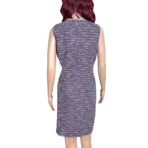 Karl LagerfeldTweed Sheath Dress Womens size10 Purple Mini Sleeveless EUC - Picture 3 of 12